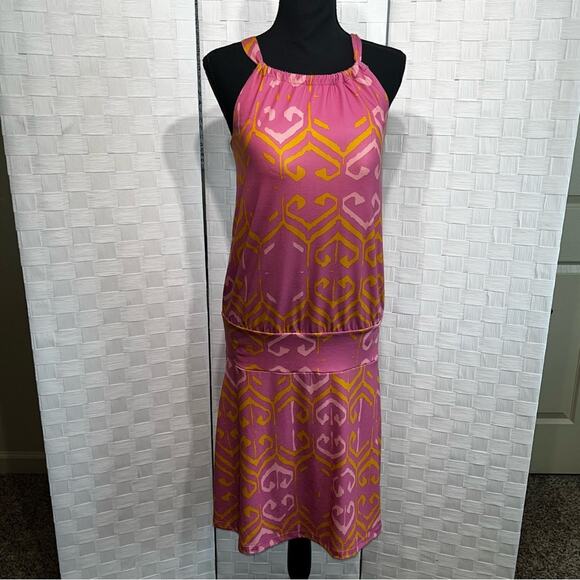 PrAna Womens Avore Dress Size Medium Halter Neckline Boho Drip Waist Summer Soft - Picture 2 of 16